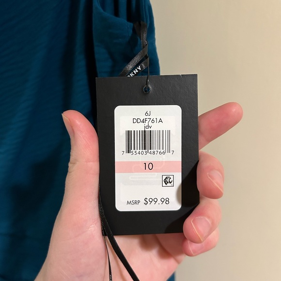 DKNY women’s sleeveless Cowlneck gathered midi dress- NWT - Picture 5 of 8